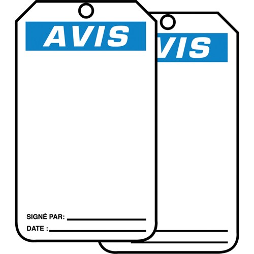 Safety Tags, Cardstock, 3-1/8" W x 5-7/8" H, French Groupe Generik