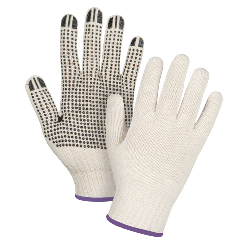 Lightweight Dotted String Knit Gloves, Poly/Cotton, Single Sided, 7 Gauge, X-Small Groupe Generik