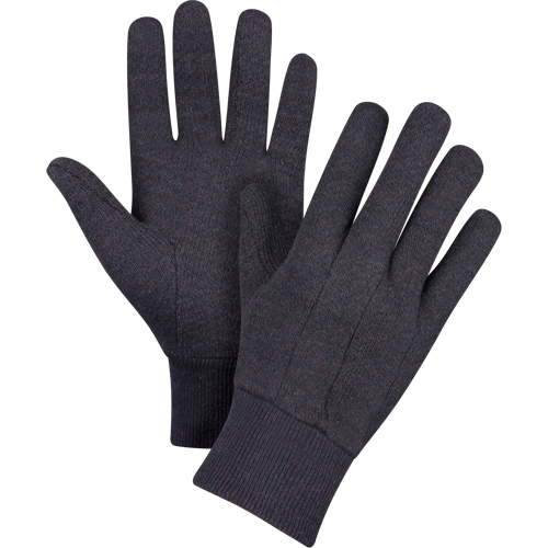 Jersey Gloves, Large, Brown, Unlined, Knit Wrist Groupe Generik