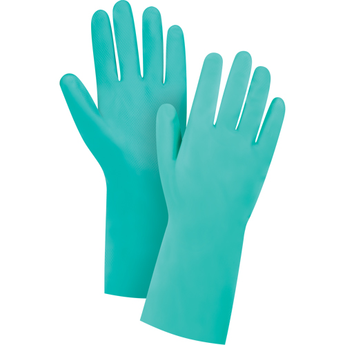 Gants r&eacute;sistants aux produits chimiques &agrave; prise en losange, Taille 8, 13" lo, Nitrile, Doublure en Ouat&eacute;e, 13 mils Groupe Generik