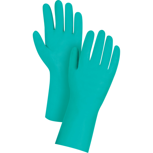 Premium Diamond-Grip Chemical-Resistant Gloves, Size Small/7, 13" L, Nitrile, 11-mil Groupe Generik