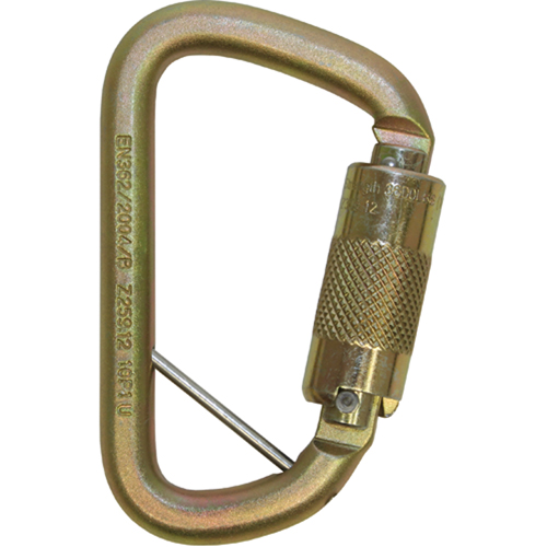 Rollgliss Technical Rescue Offset D Fall Arrest Carabiner, Steel, 3600 lbs Capacity Groupe Generik