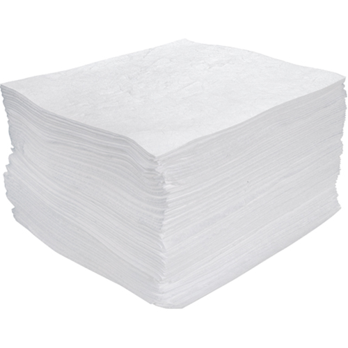 Premium Meltblown Sorbent Pads, Oil Only, 15" x 17", 25 gal. Absorbancy Groupe Generik