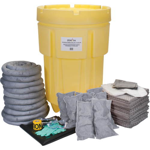 Trousse de lutte contre les d&eacute;versements pour &eacute;tabli, Universel, Baril, Absorbance de 95 gal. US Groupe Generik