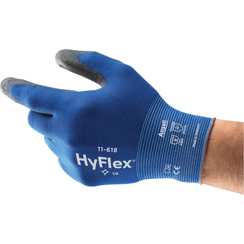 Hyflex &reg; 11-618 Gloves, 6, Polyurethane Coating, 18 Gauge, Nylon Shell Groupe Generik
