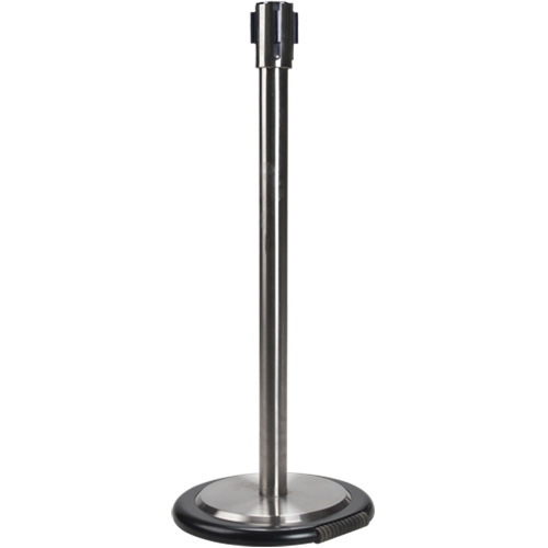 Poteau r&eacute;cepteur pour barri&egrave;res sur pieds pour le contr&ocirc;le des foules avec roues, Hauteur de 35", Acier inoxydable Groupe Generik