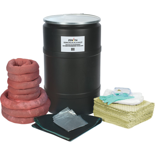 Trousse de lutte contre les d&eacute;versements, Mati&egrave;res dangereuses, Baril, Absorbance de 55 gal. US Groupe Generik