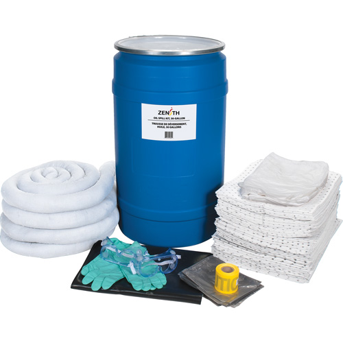 Trousse de lutte contre les d&eacute;versements, Huile seulement, Baril, Absorbance de 30 gal. US Groupe Generik