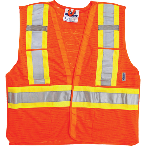 Vestes de s&eacute;curit&eacute; pour la circulation, Orange haute visibilit&eacute;, Grand/T-Grand, Polyester Groupe Generik