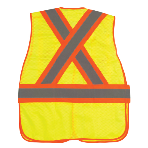 CSA Compliant High Visibility Surveyor Vest, High Visibility Lime-Yellow, Medium, Polyester Groupe Generik