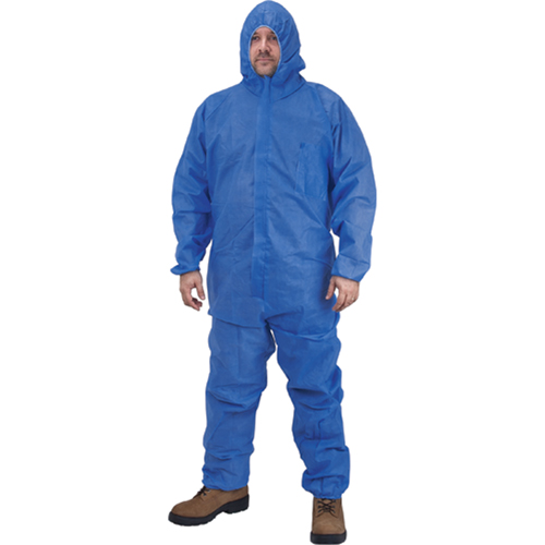 Hooded Coveralls, 2X-Large, Blue, SMS Groupe Generik