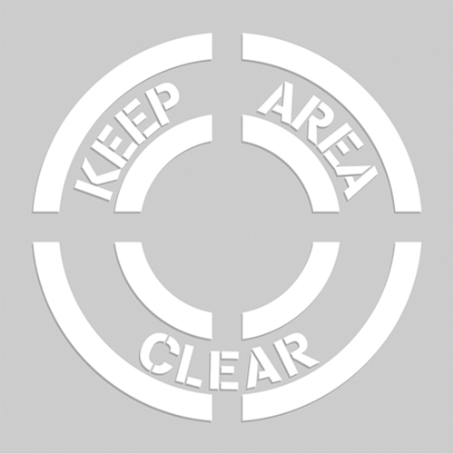 Pochoirs de marquage du sol - Keep Area Clear, Pictogramme, 20" x 20" Groupe Generik