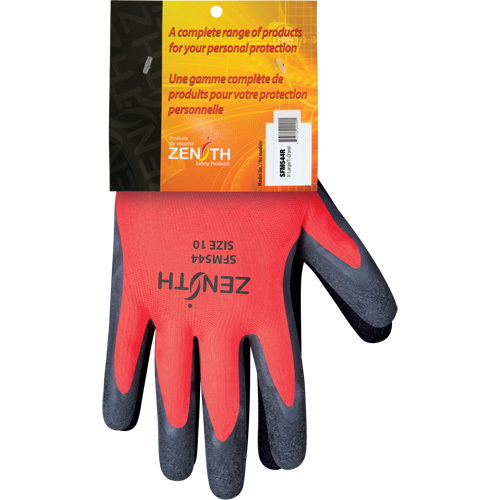 Gants enduits de latex de caoutchouc naturel, 10, R&ecirc;vetement Latex de caoutchouc, Calibre 13, Enveloppe en Polyester Groupe Generik
