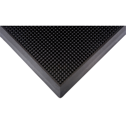 Tapis d'entr&eacute;e ext&eacute;rieure, Caoutchouc, Grattoir Type, Motif Textur&eacute;, 2' x 2-2/3', Noir Groupe Generik