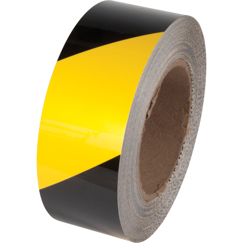 Ruban de marquage pour plancher Tuff Mark, 4" x 100', Polyester, Noir et jaune Groupe Generik