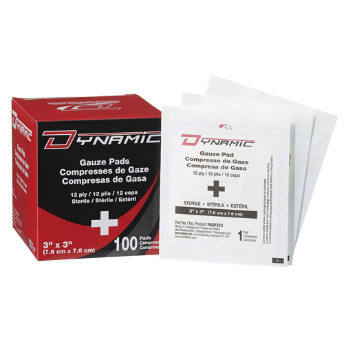 Gaze Dynamic, Tampon, 3" lo x 3" la, St&eacute;rile, Dispositif m&eacute;dical Classe 1 Groupe Generik