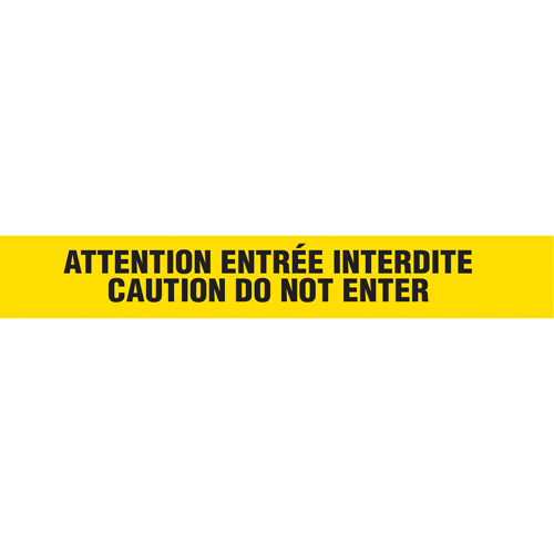 Rubans pour barricades, Bilingue, 3" la x 1000' lo, 3 mils, Noir sur jaune Groupe Generik
