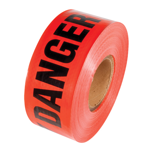 Ruban renforc&eacute; pour barricade, Anglais, 3" la x 500' lo, 5 mils, Noir/rouge Groupe Generik