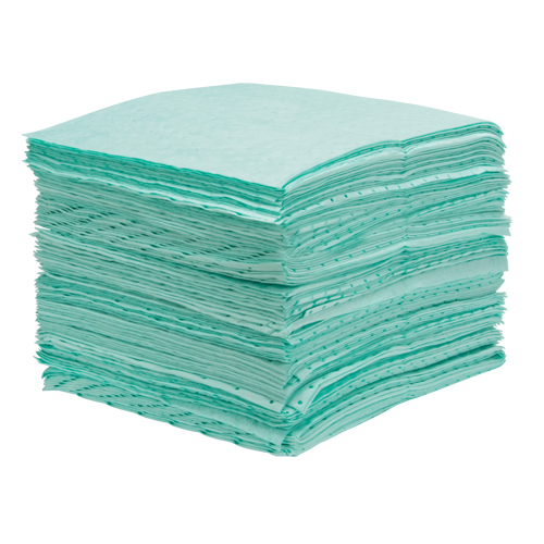 Premium Bonded Sorbent Pads, Hazmat, 15" x 18", 25 gal. Absorbancy Groupe Generik