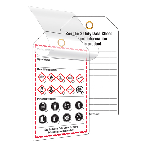 Self-Laminating Workplace Tags, Cardstock, 3-3/8" W x 5-3/4" H, English Groupe Generik