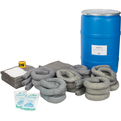 Trousse de lutte contre les d&eacute;versements, Universel, Baril, Absorbance de 55 gal. US Groupe Generik