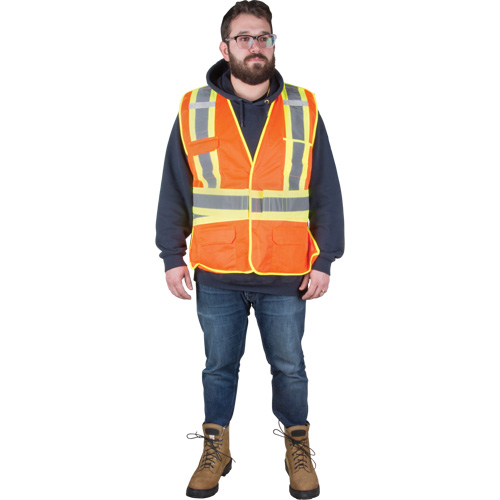 Veste d'arpenteur r&eacute;sistante aux flammes, Orange haute visibilit&eacute;, Moyen, Polyester Groupe Generik