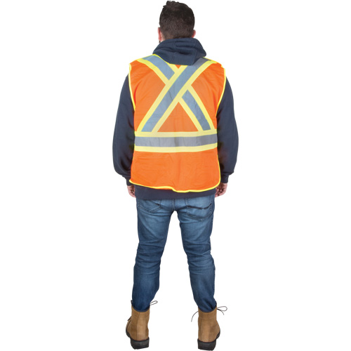 Veste d'arpenteur r&eacute;sistante aux flammes, Orange haute visibilit&eacute;, Moyen, Polyester Groupe Generik