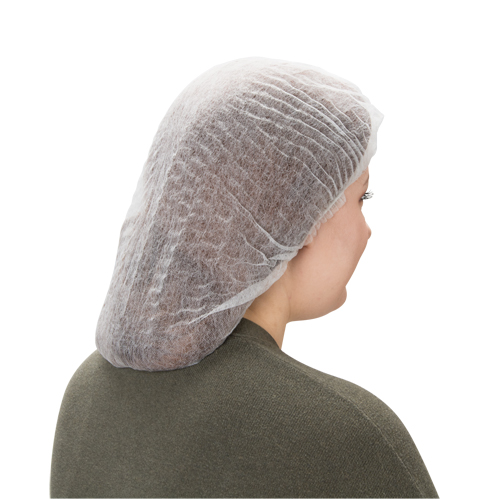 Pleated Bouffant Cap, Polypropylene, 19", White Groupe Generik