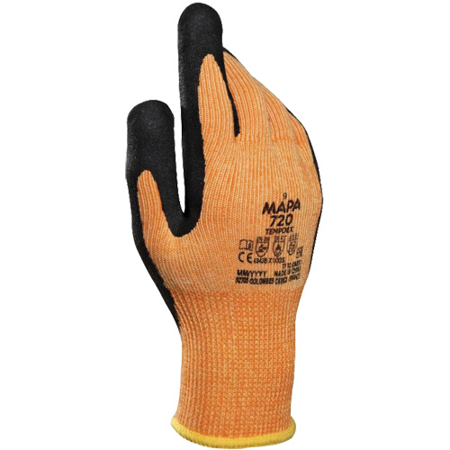 Gants isothermes r&eacute;sistant &agrave; la coupe TempDex 720, Taille 7, Rev&ecirc;tement Nitrile, Enveloppe en Aramide, ASTM ANSI niveau A2/EN 388 niveau 3/EN 388 niveau B Groupe Generik