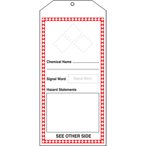 GHS Jumbo Tags, Cardstock, 3-7/8" W x 8-1/2" H, English Groupe Generik