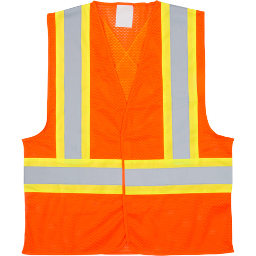 Veste de s&eacute;curit&eacute; pour la circulation, Orange haute visibilit&eacute;, Moyen, Polyester Groupe Generik
