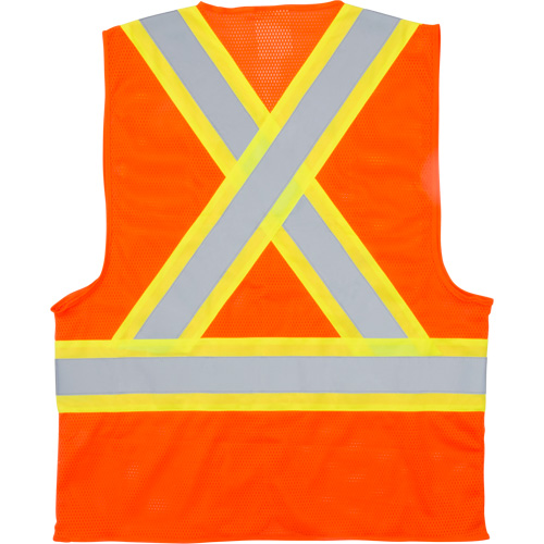 Veste de s&eacute;curit&eacute; pour la circulation, Orange haute visibilit&eacute;, Moyen, Polyester Groupe Generik