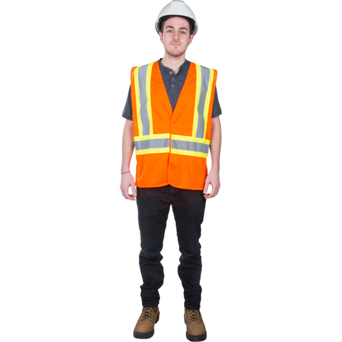 Veste de s&eacute;curit&eacute; pour la circulation, Orange haute visibilit&eacute;, Moyen, Polyester Groupe Generik