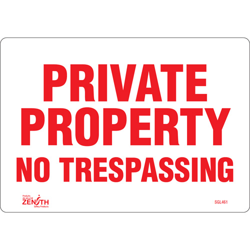 Enseigne Private Property, 7" x 10", Vinyle, Anglais Groupe Generik