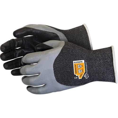 Gants &agrave; double trempage r&eacute;sistants aux coupures, Taille 5, Calibre 18, Rev&ecirc;tement Mousse de nitrile, Enveloppe en TenActiv, ASTM ANSI niveau A4 Groupe Generik