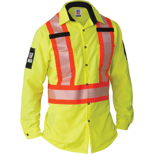 Chemise &agrave; manches longues haute visibilit&eacute; ind&eacute;chirable, Polyester, 2T-Grand, Jaune lime haute visibilit&eacute; Groupe Generik