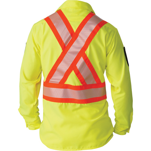 Chemise &agrave; manches longues haute visibilit&eacute; ind&eacute;chirable, Polyester, 2T-Grand, Jaune lime haute visibilit&eacute; Groupe Generik