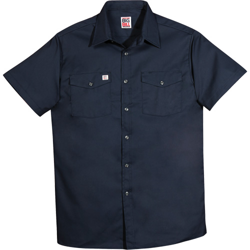 Chemise de travail &agrave; manches courtes en tissu crois&eacute;, Hommes, 4T-Grand, Bleu marine Groupe Generik
