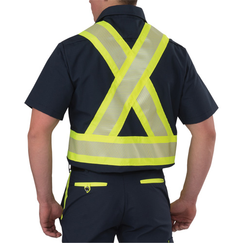 Ripstop High Visibility Short Sleeved Shirt, Polyester, Medium (Tall), Navy Blue Groupe Generik