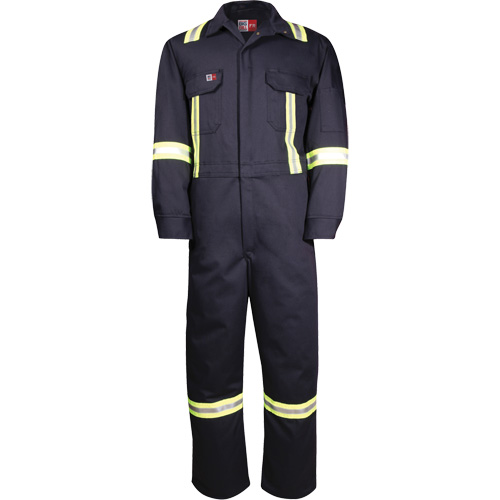 Westex UltraSoft&reg; Deluxe Coveralls with Reflective Material, Size 36 (Tall), Navy Blue, 8.7 cal/cm² Groupe Generik