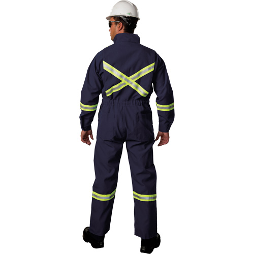 Westex UltraSoft&reg; Deluxe Coveralls with Reflective Material, Size 36 (Tall), Navy Blue, 8.7 cal/cm² Groupe Generik