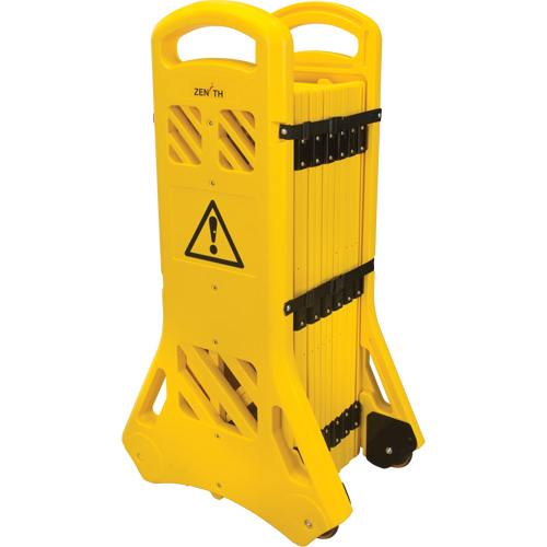 Portable Mobile Barrier, 40" H x 13' L, Yellow Groupe Generik