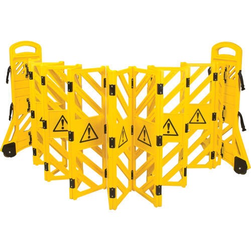 Portable Mobile Barrier, 40" H x 13' L, Yellow Groupe Generik