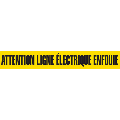 Barricade Tape, French, 3" W x 1000' L, 2 mils, Black on Yellow Groupe Generik