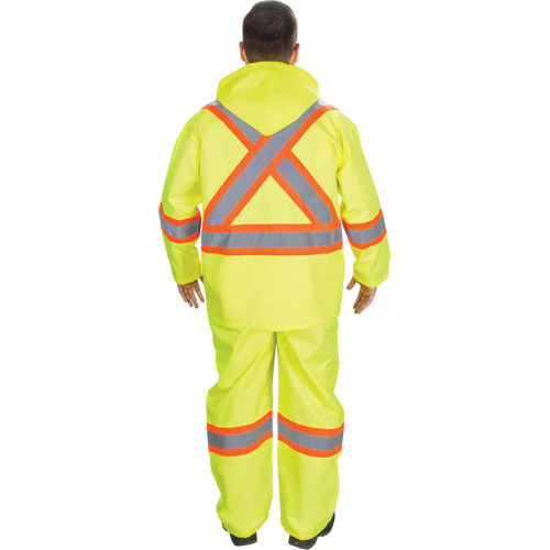 RZ1000 Rain Suit, Polyester, Small, High Visibility Lime-Yellow Groupe Generik