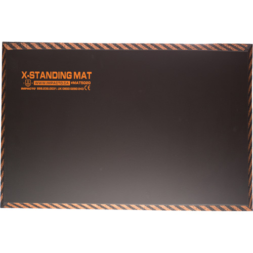 Tapis anti-fatigue pour travail debout, Lisse, 16" x 28" x 1", Noir, Caoutchouc Groupe Generik