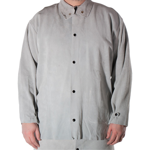 Veste de soudage en cuir de vache refendu, Cuir, Petit, Gris Groupe Generik