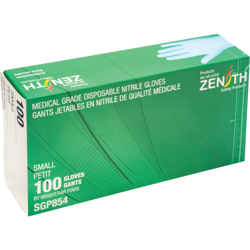 Puncture-Resistant Medical-Grade Disposable Gloves, Small, Nitrile, 3.5-mil, Powder-Free, Blue, Class 2 Groupe Generik
