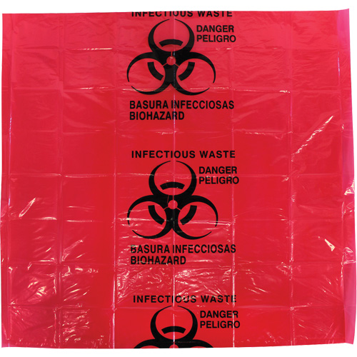 Sacs pour d&eacute;chets dangereux Dynamic, D&eacute;chets infectieux, 24" lo x 24" la, 12 microns Groupe Generik