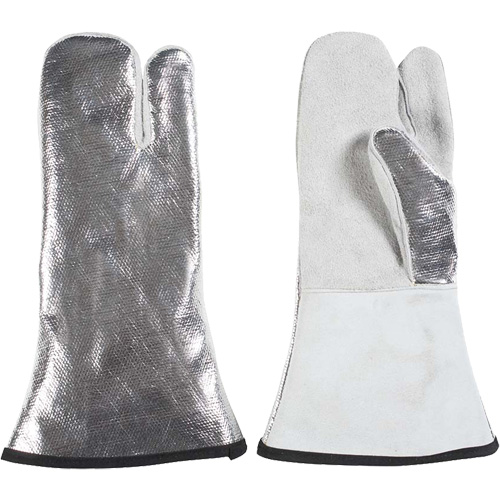 Mitaine &agrave; 3 doigts r&eacute;sistant &agrave; la chaleur, Aluminis&eacute;/Kevlar/Cuir, Taille unique, Prot&egrave;ge jusqu'&agrave; 650°F (343°C) Groupe Generik